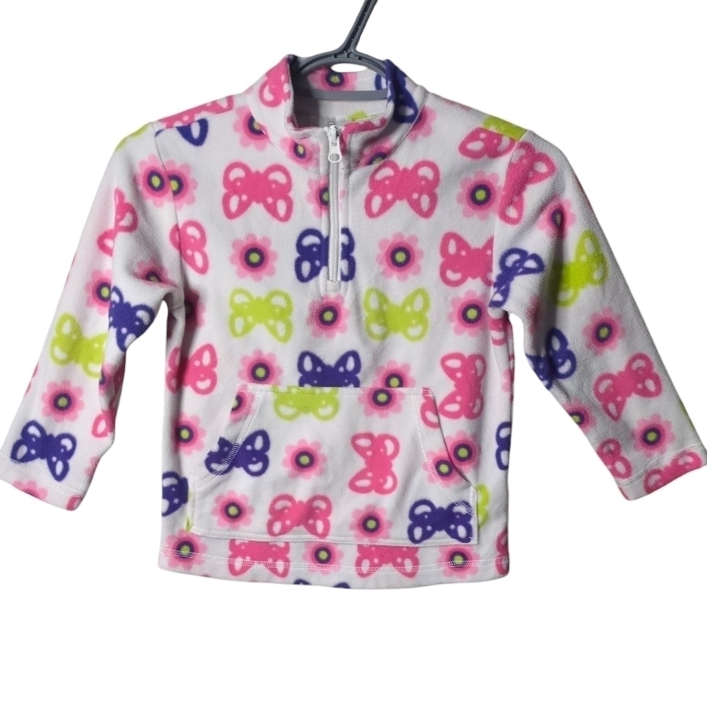 Hanna Andersson Fleece‎ Butterfly Kanga Pocket Pullover Size 5 (110cm)